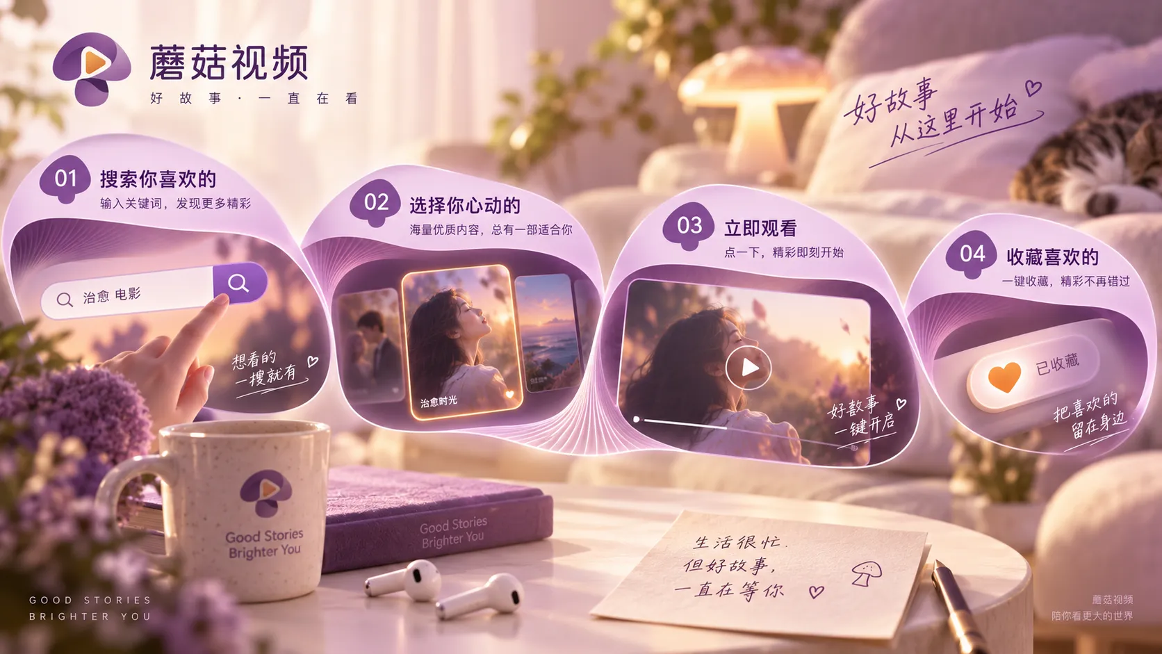蘑菇视频内容浏览与选择步骤
