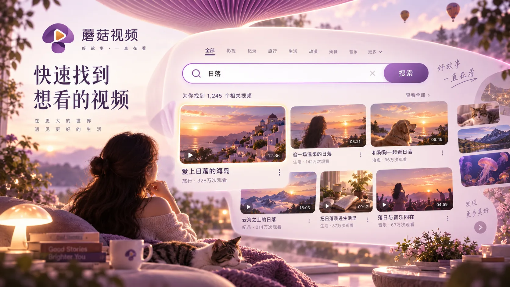 蘑菇视频站内搜索使用方法